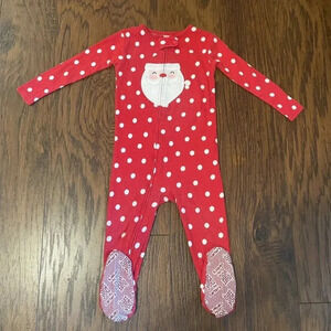 Carter's Christmas Santa Polka Dot Footed Pajamas, 18 Months